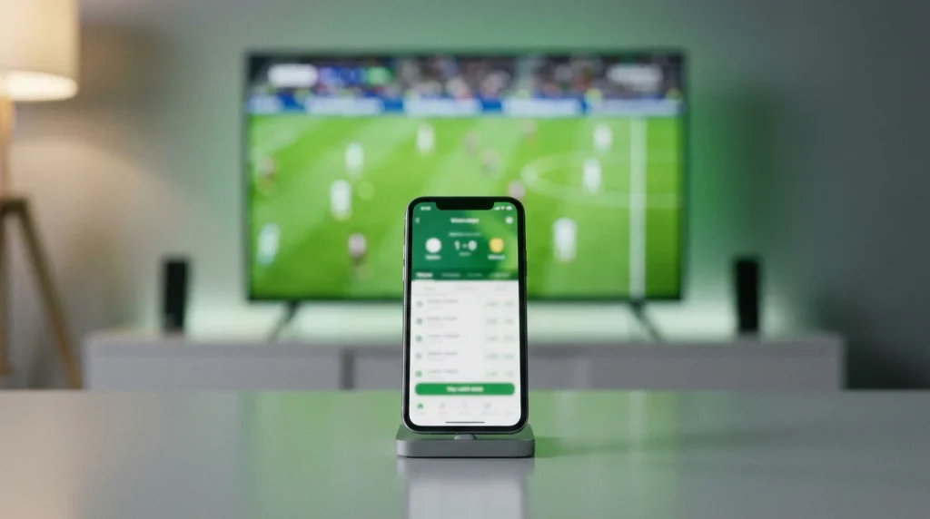 App scommesse calcio su smartphone con streaming live
