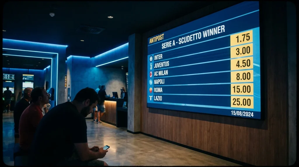 Quote antepost per lo scudetto della Serie A su un tabellone